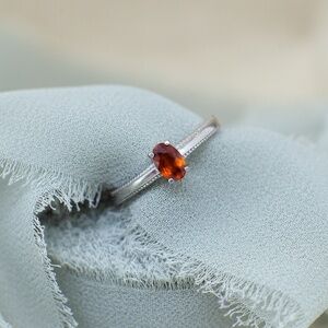 Garnet Gemstone 925 Sterling Silver Ring, January Birthstone Ring